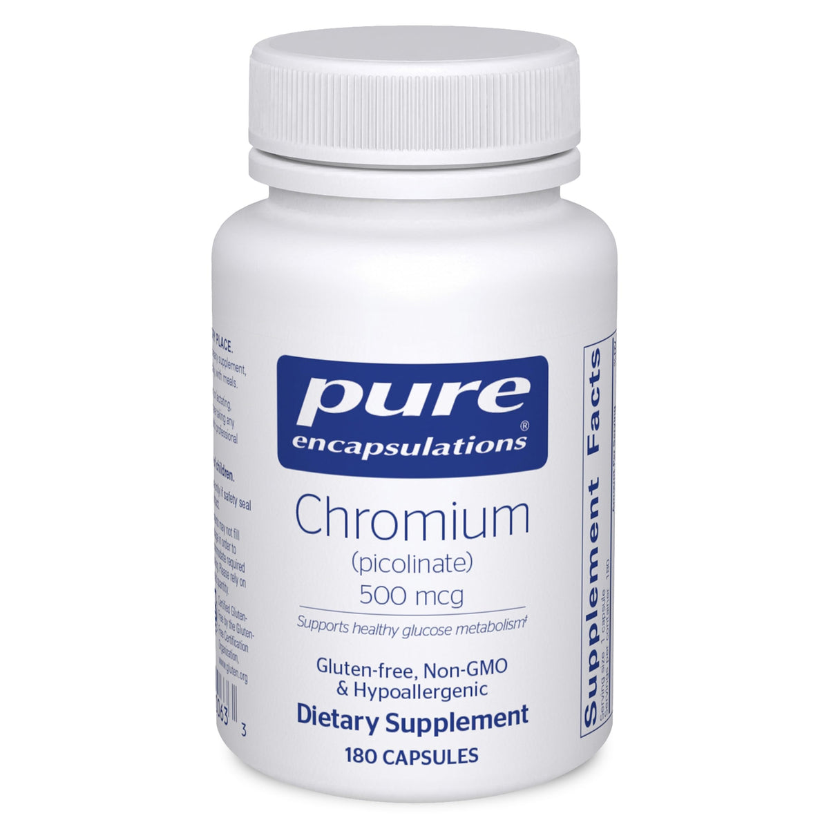 Pure Encapsulations Chromium Picolinate 500 mcg bottle front label