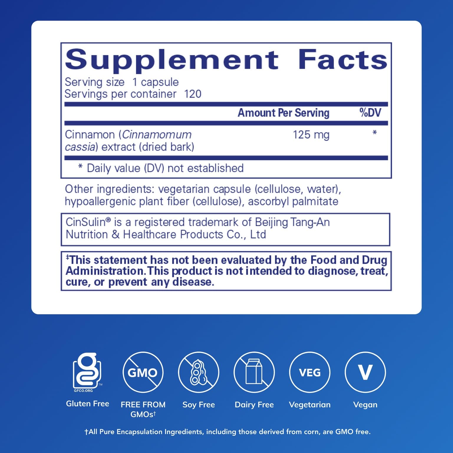 Pure Encapsulations Cinnamon WS capsules close-up showing easy-to-swallow capsules for daily wellness.