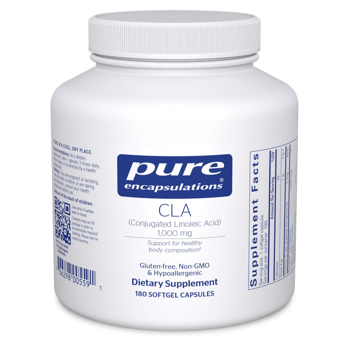 Bottle of Pure Encapsulations CLA 1,000 mg softgels