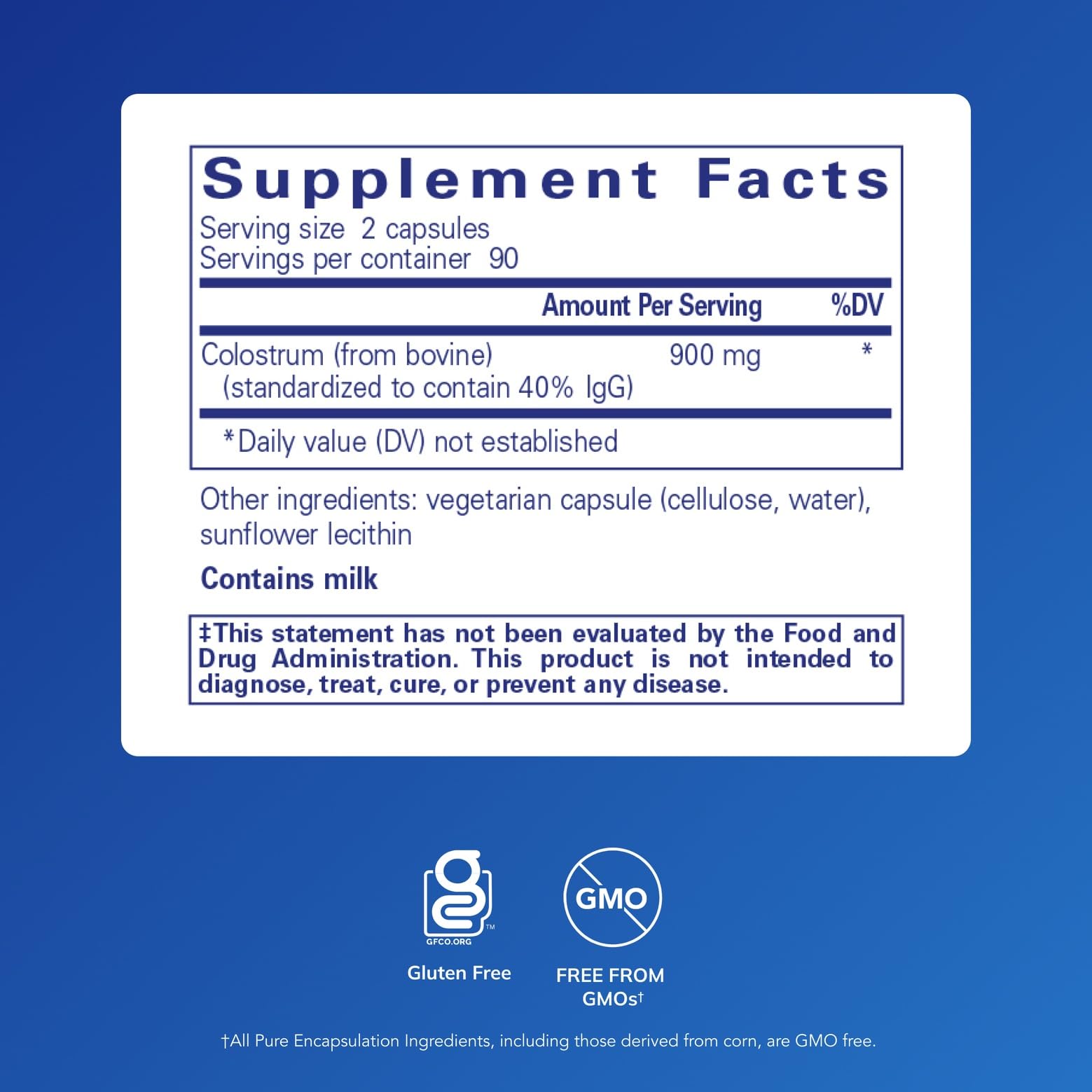 Colostrum capsules spilling from bottle