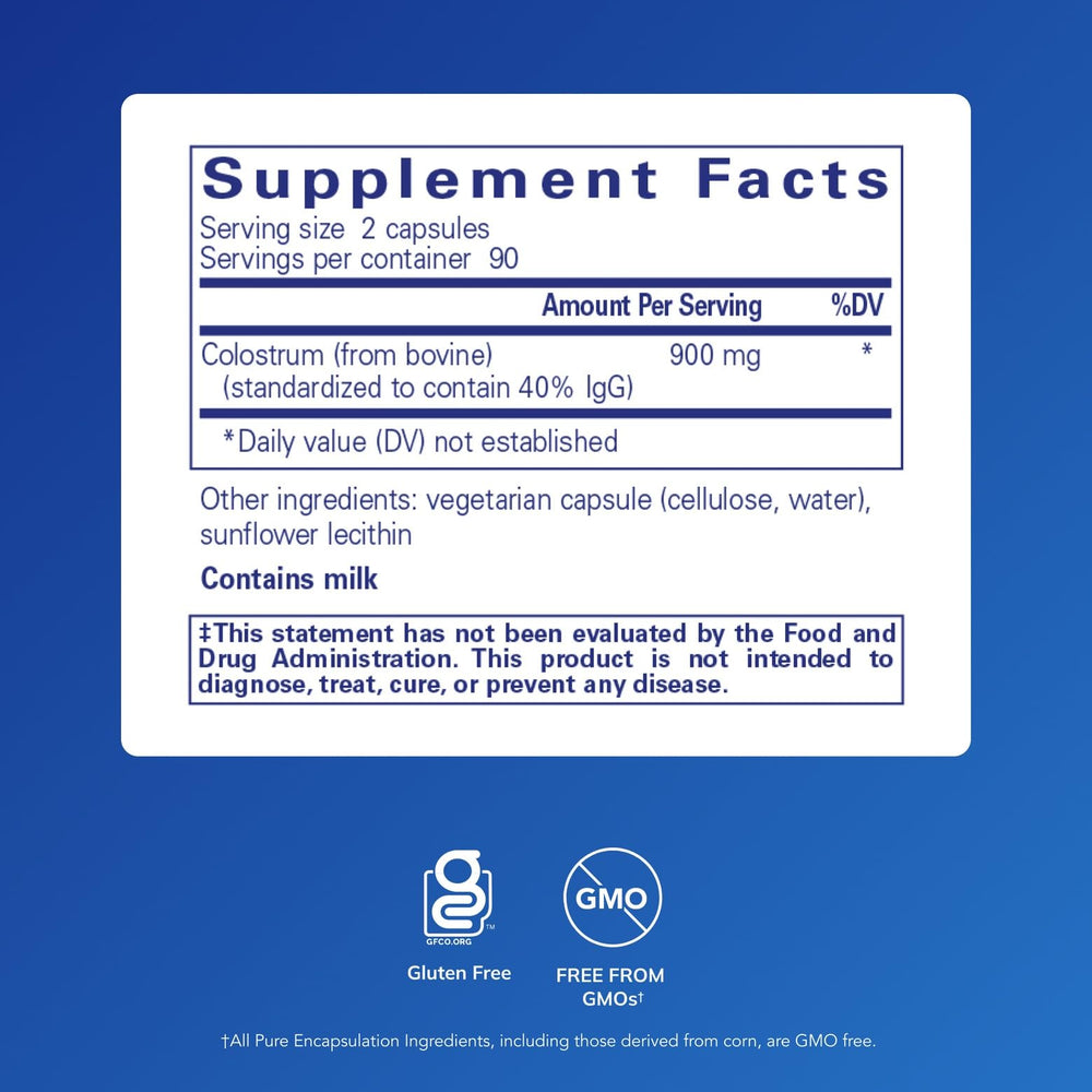 Colostrum capsules spilling from bottle