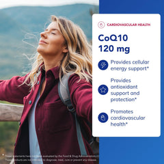 Bottle label highlighting Pure Encapsulations CoQ10 120 mg and 60 capsules