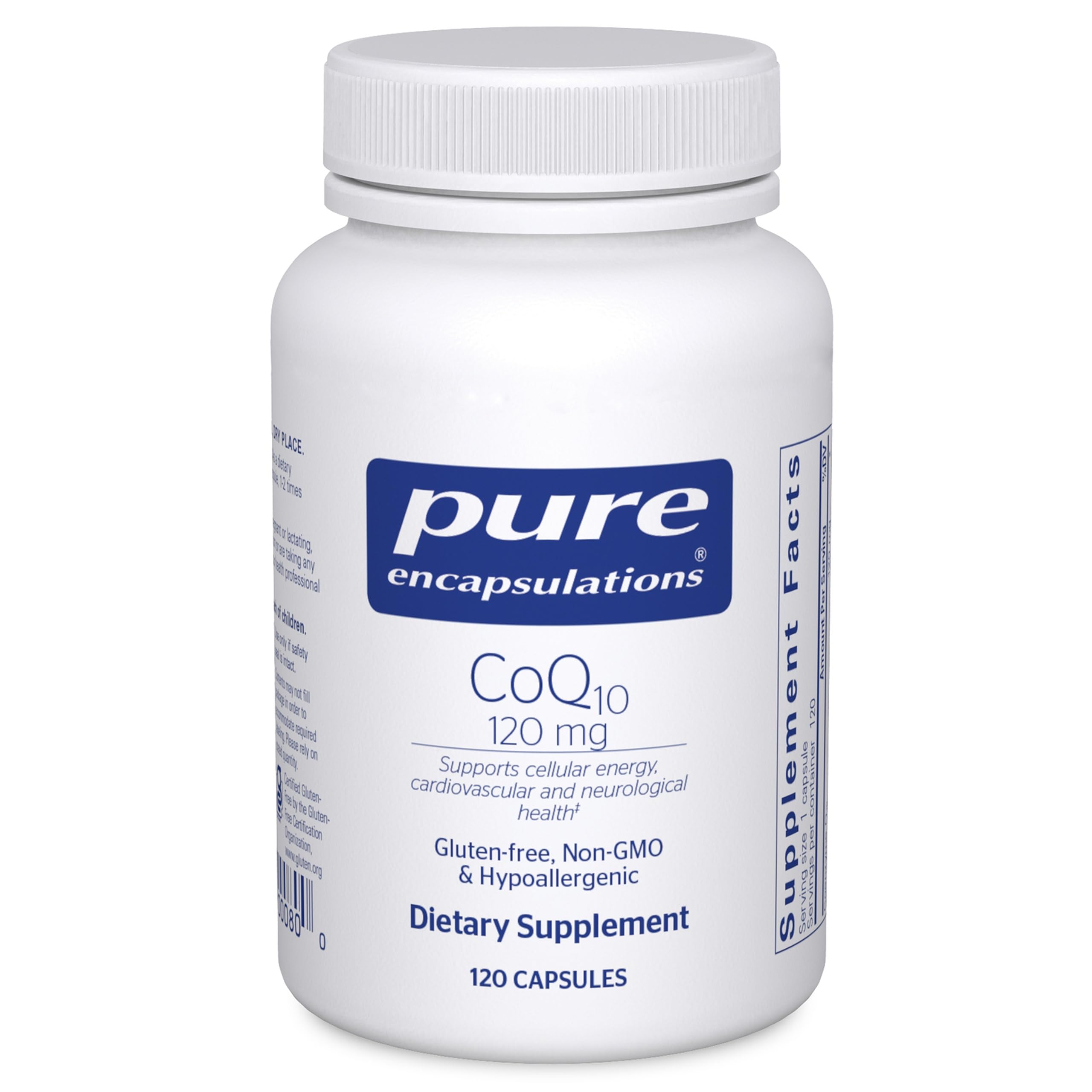 Pure Encapsulations CoQ10 120 mg bottle - front view