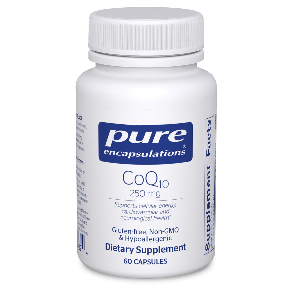 Pure Encapsulations CoQ10 bottle label 250 mg