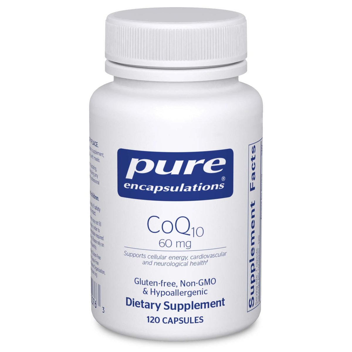 Pure Encapsulations CoQ10 60 mg bottle, front view