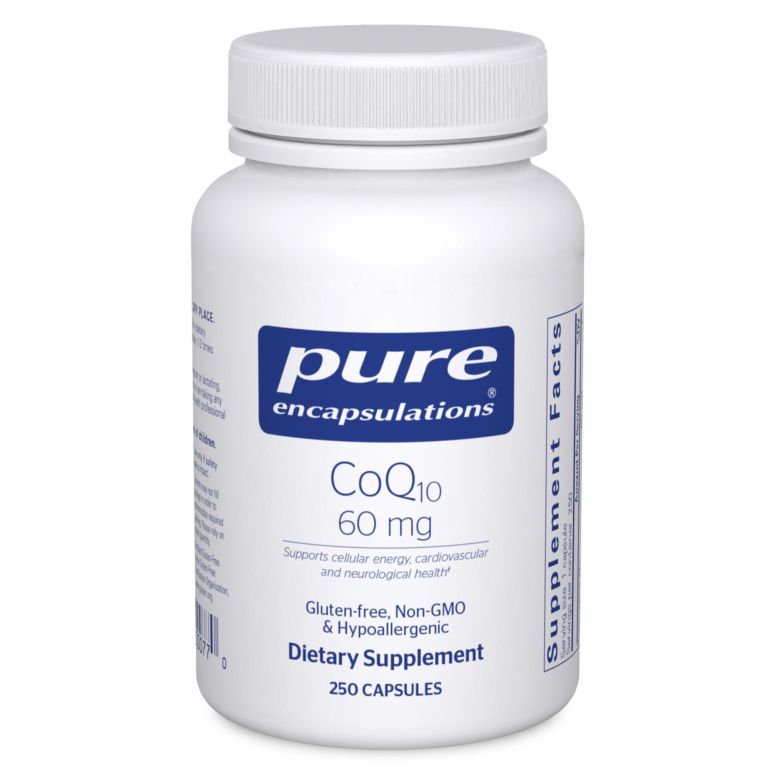 Pure Encapsulations CoQ10 60 mg bottle with 250 capsules