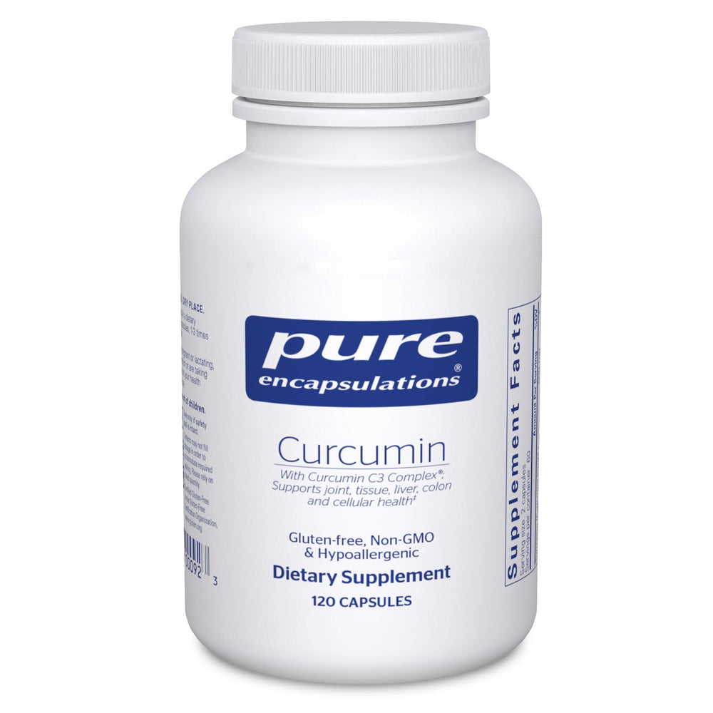 Bottle front view of Pure Encapsulations Curcumin 500 mg