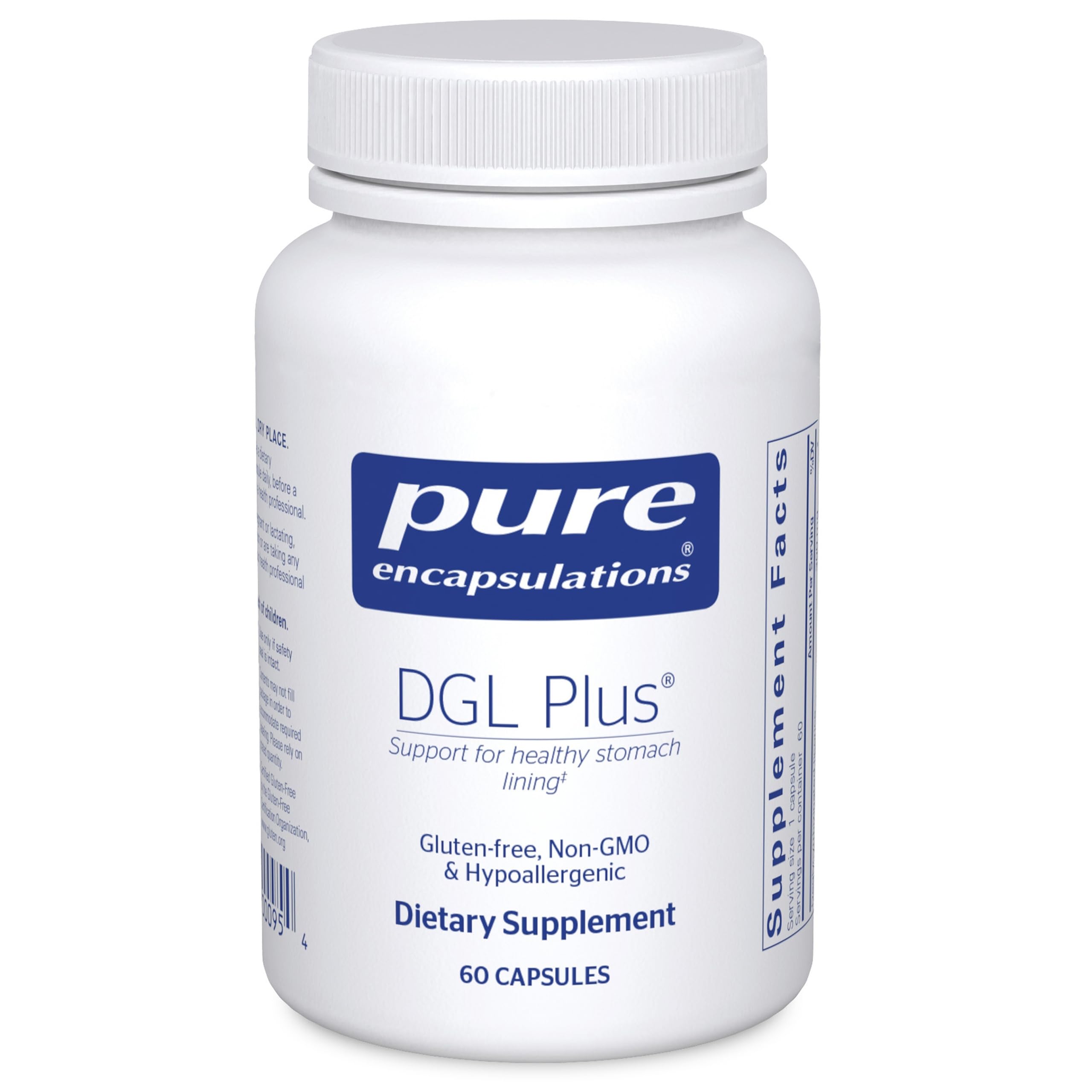 Pure Encapsulations DGL Plus bottle with 60 capsules