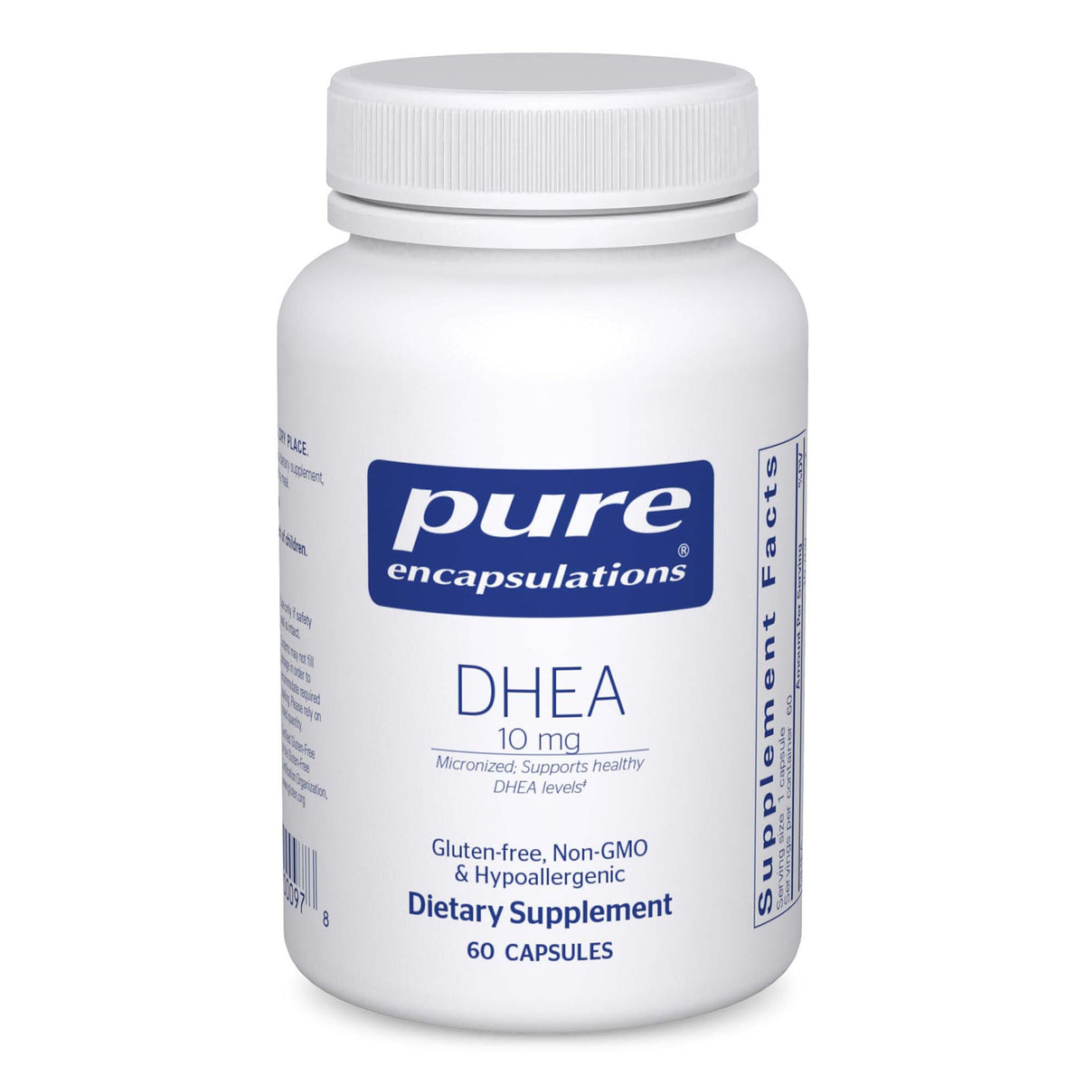 Pure Encapsulations DHEA 10 mg bottle with 60 capsules