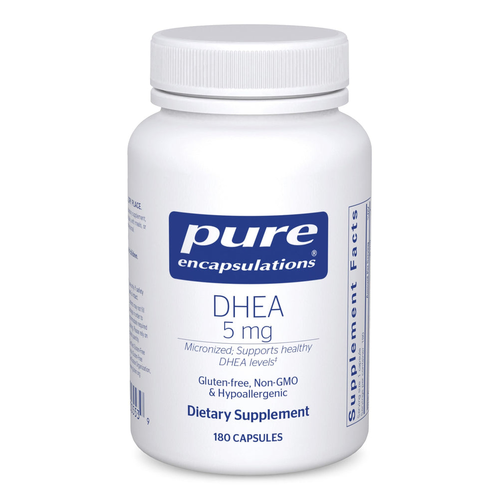 Bottle of Pure Encapsulations DHEA 5 mg capsules