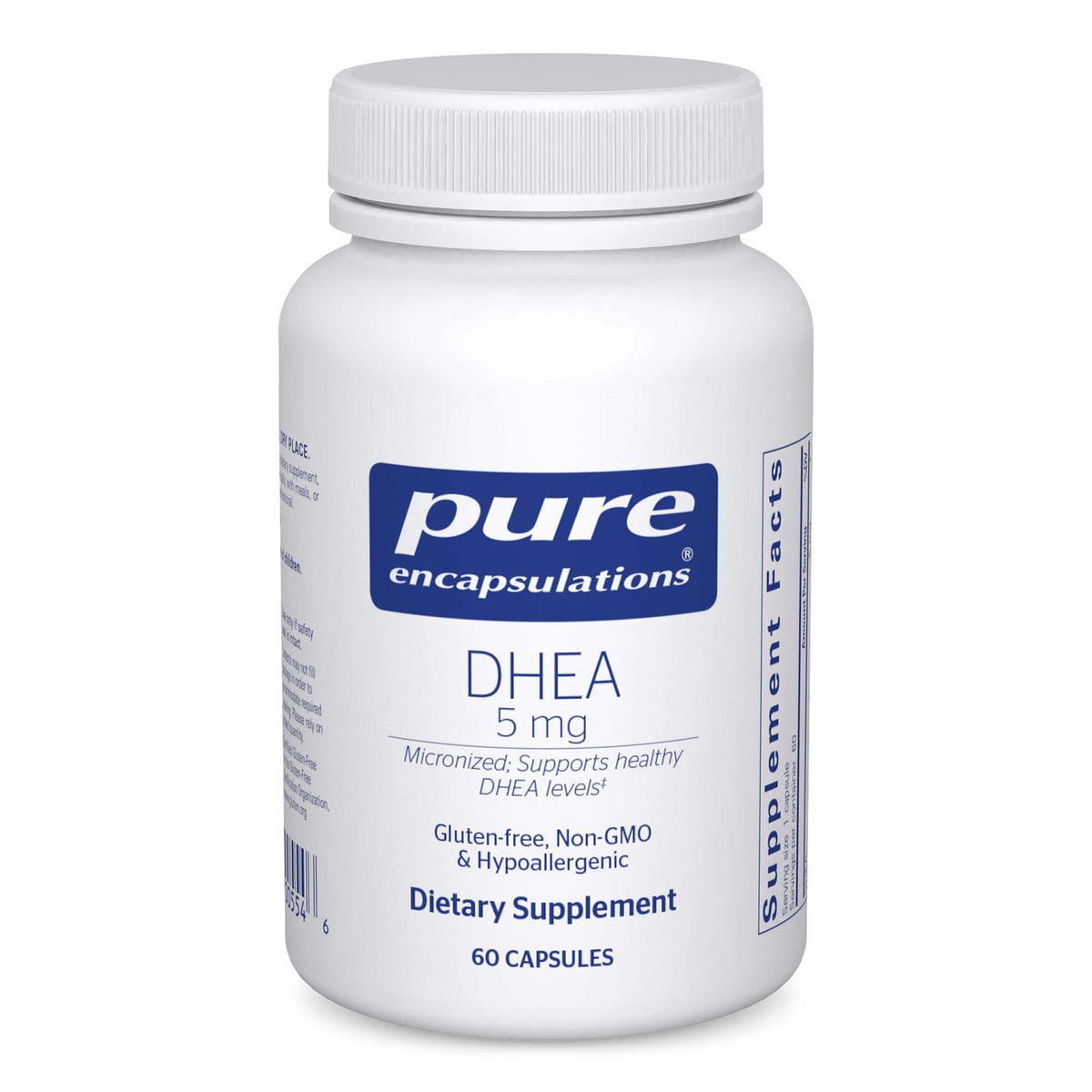 Bottle of Pure Encapsulations DHEA 5 mg Immune Support 60 capsules