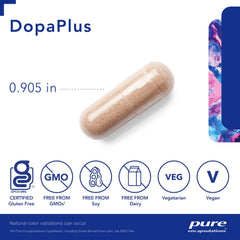 DopaPlus capsules lying next to a container