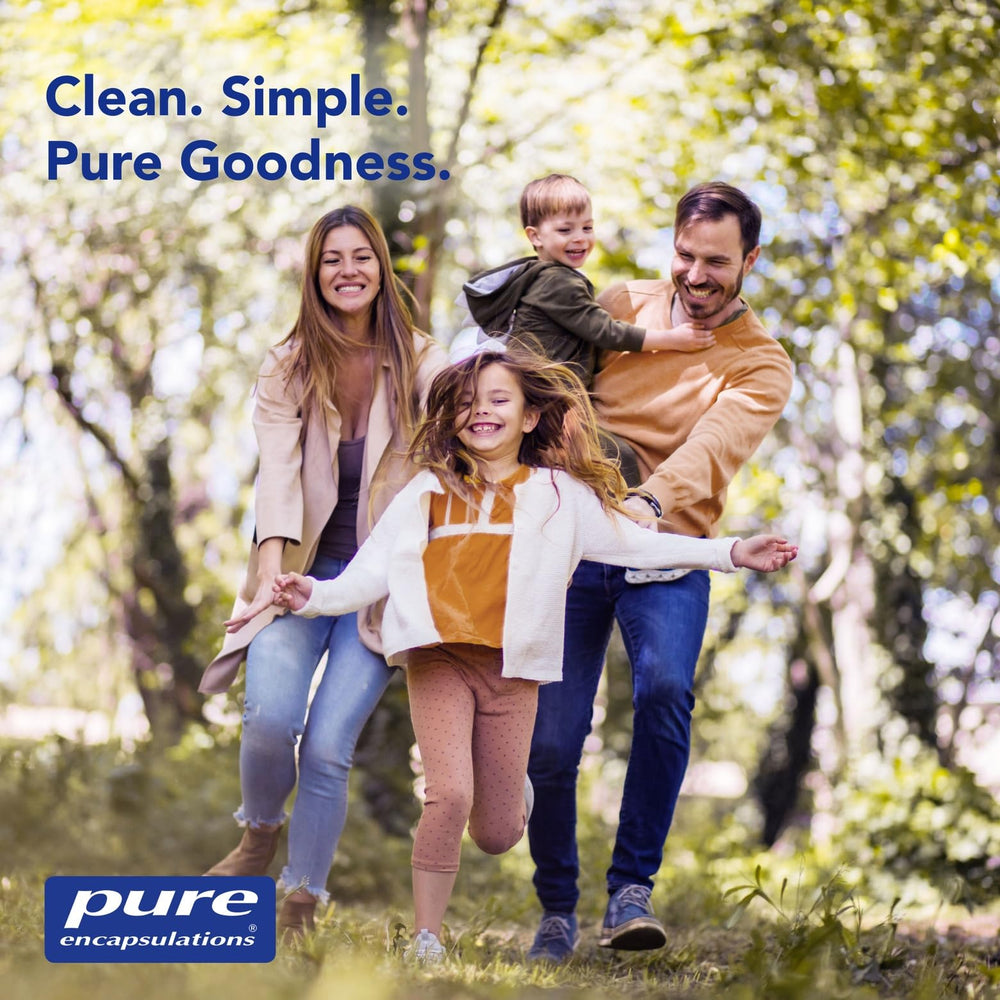 Pure Encapsulations EFA Essentials packaging; allergen-free and pure formulation highlights.