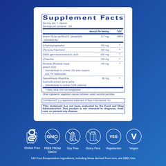 Pure Encapsulations Emotional Wellness bottle label close-up highlighting premium allergen-free formula