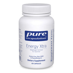 Front view of Pure Encapsulations Energy Xtra 60 capsules bottle
