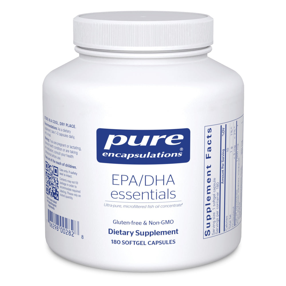 Pure Encapsulations EPA/DHA Essentials bottle on a white background