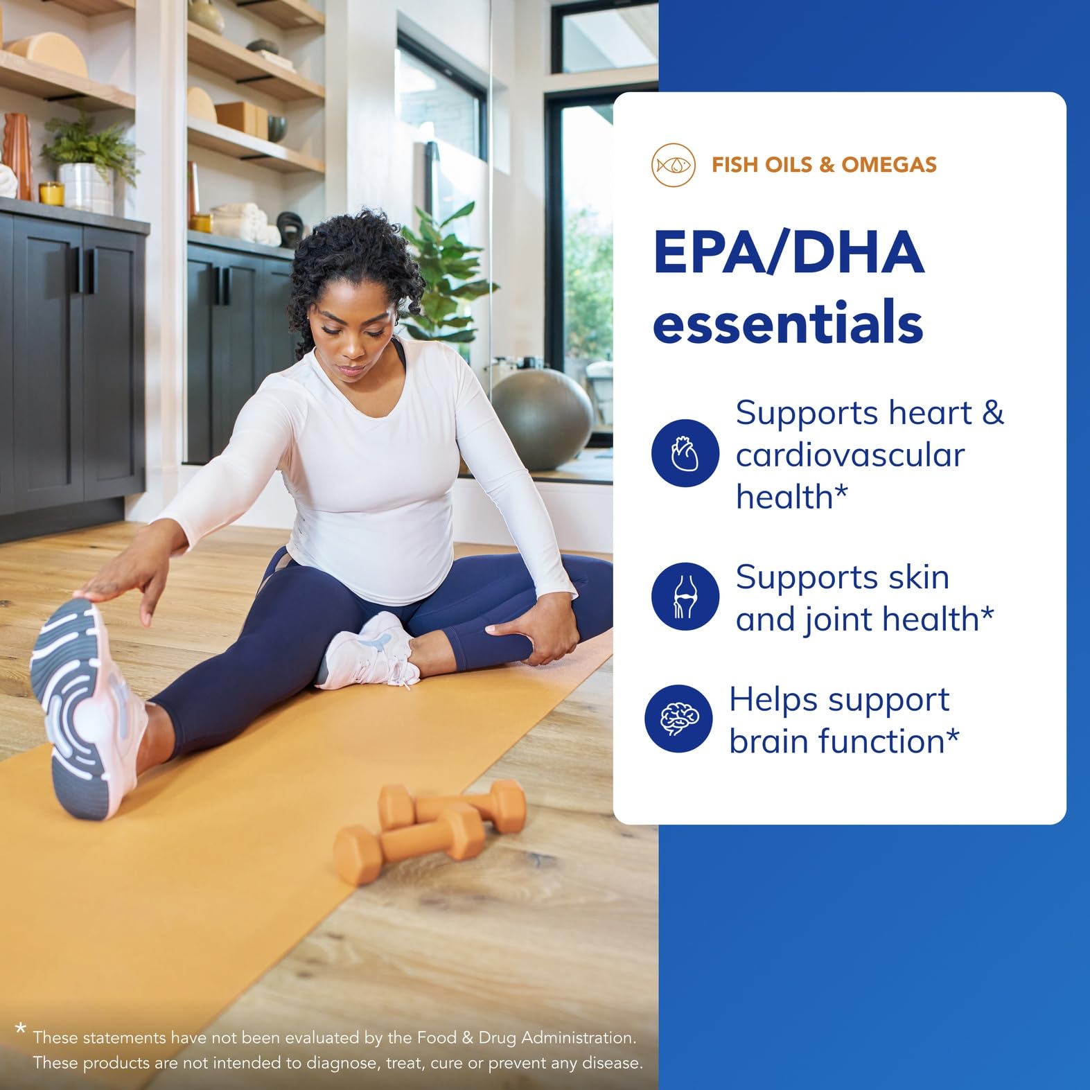 EPA and DHA omega-3 illustration highlighting heart health