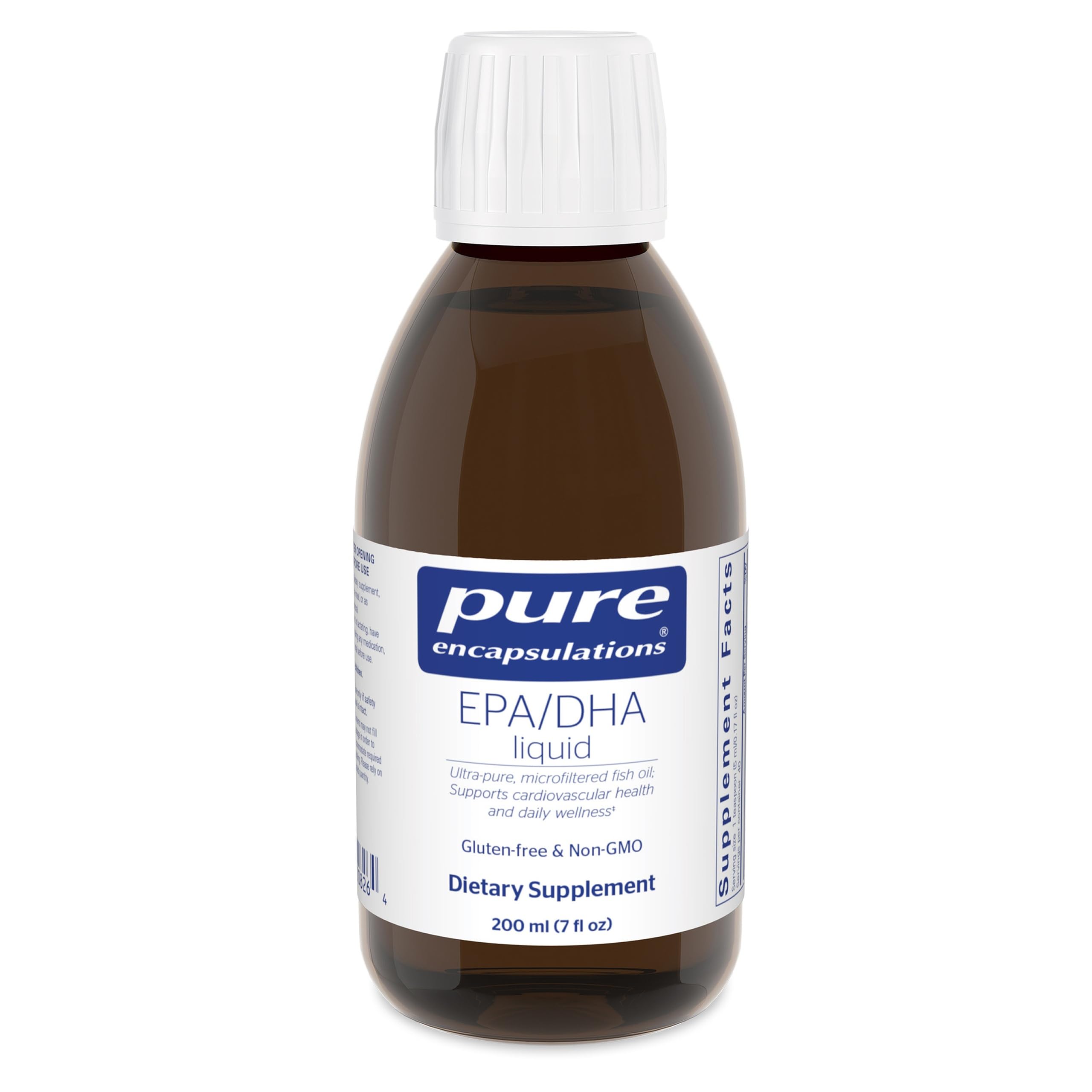 Pure Encapsulations EPA/DHA Liquid bottle shows ultra-pure omega-3 support