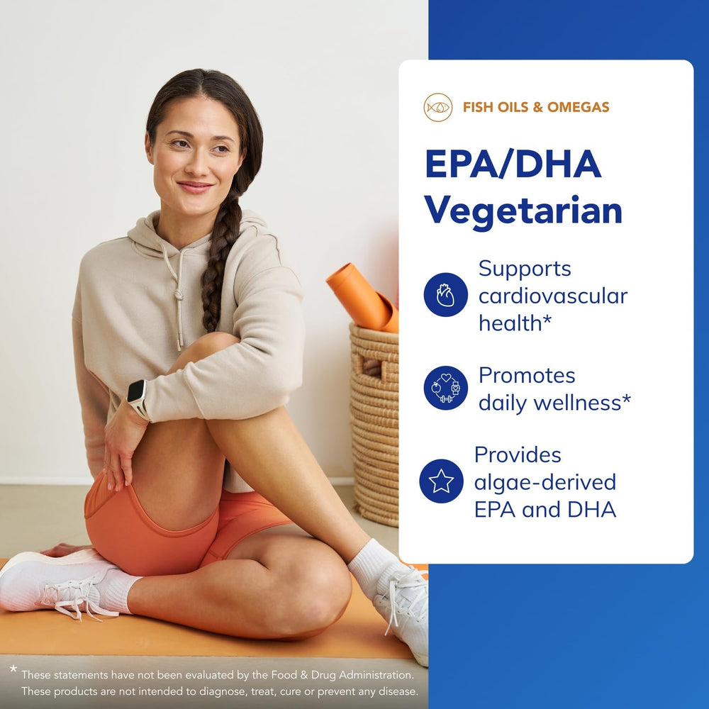 Label highlighting vegan/vegetarian algae-sourced omega-3