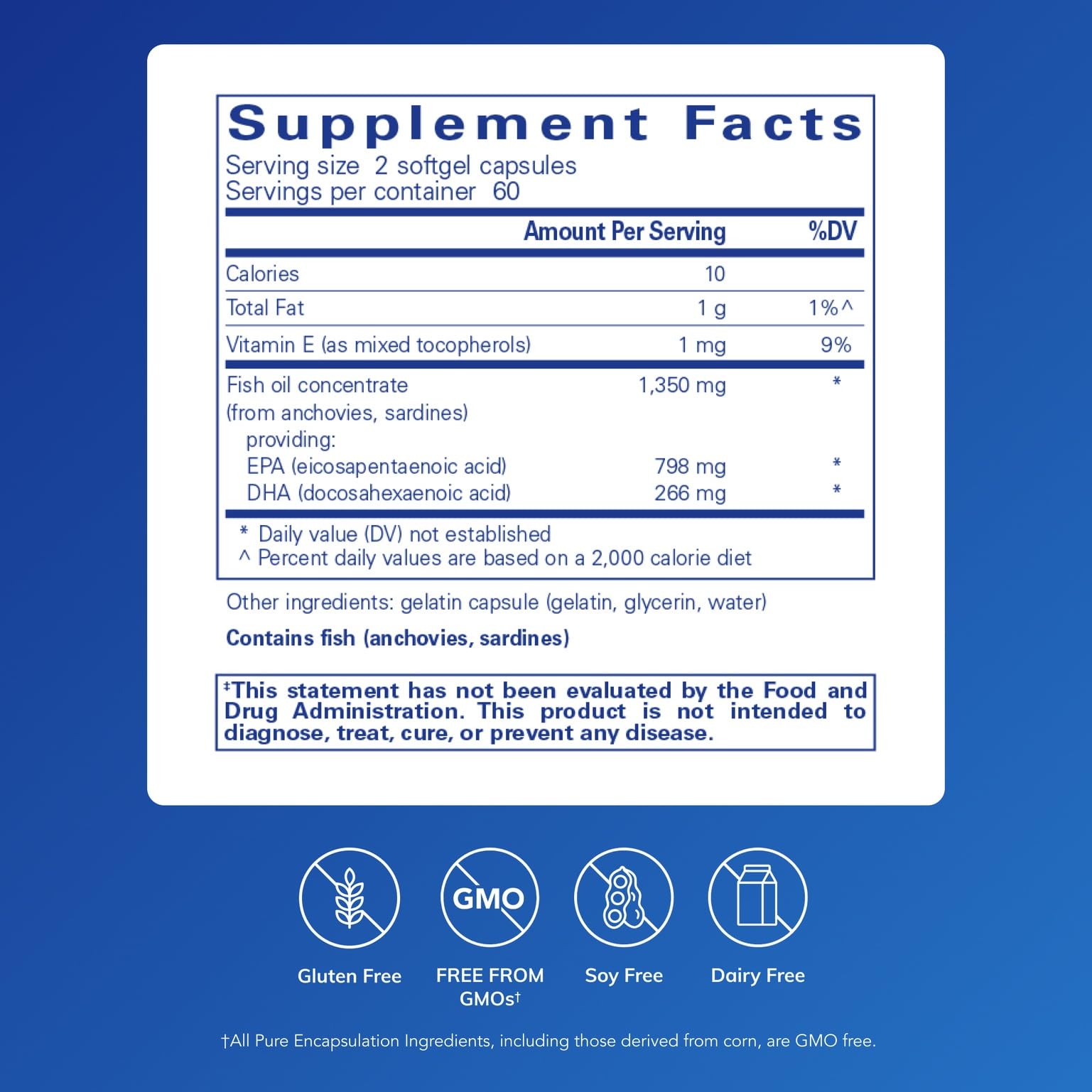 Pure Encapsulations EPA Ultimate softgels closeup for easy daily omega-3 intake.