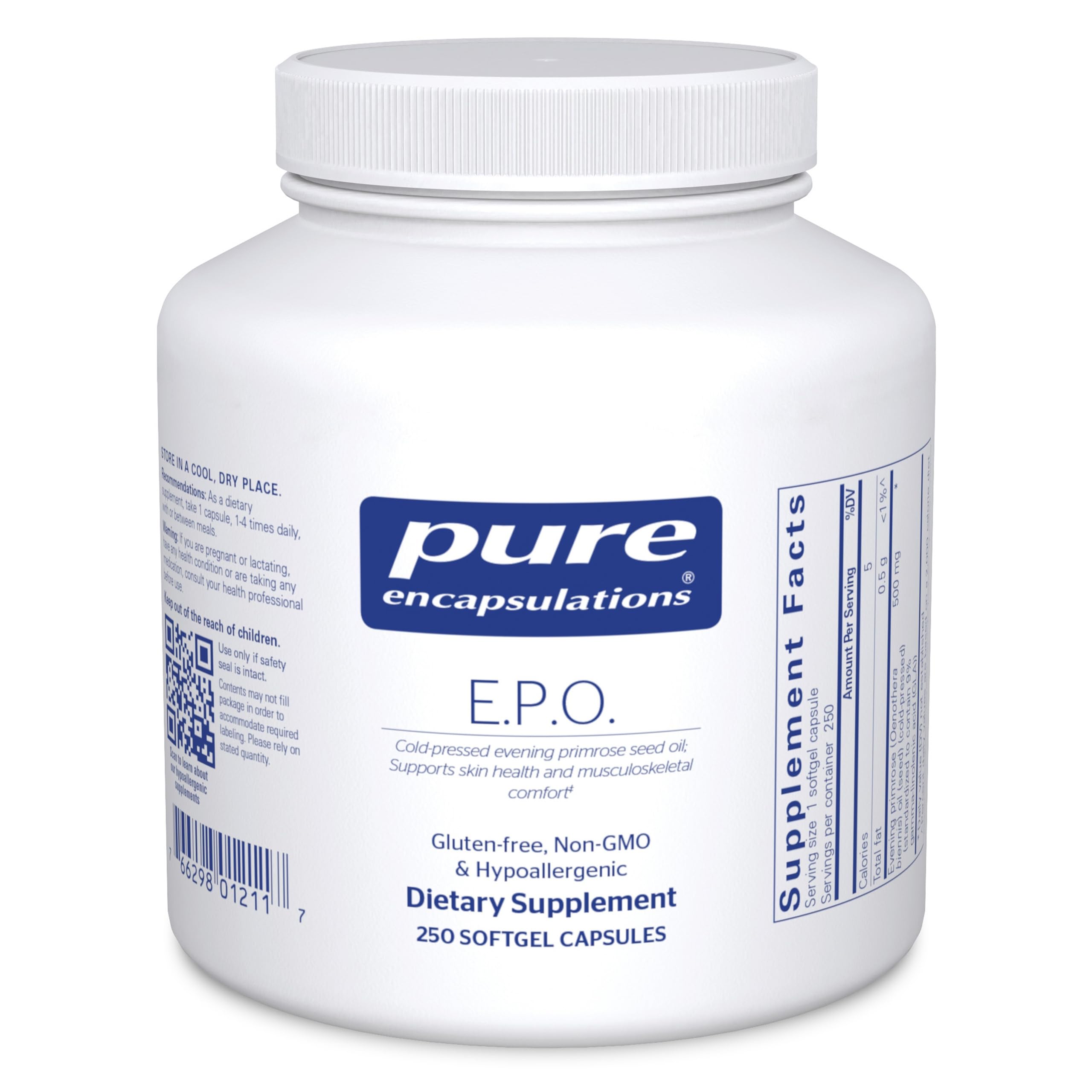 Pure Encapsulations EPO Evening Primrose Oil bottle label