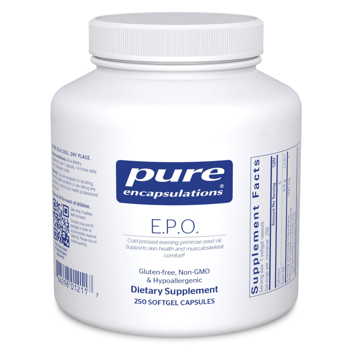 Pure Encapsulations EPO Evening Primrose Oil bottle label