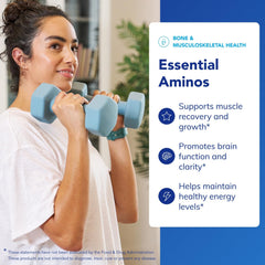 Capsules arranged next to bottle