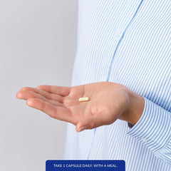 Bottle with capsules – front view