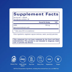 GABA supplement label by Pure Encapsulations