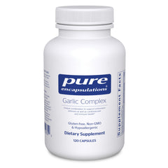 Pure Encapsulations Garlic Complex bottle and capsules