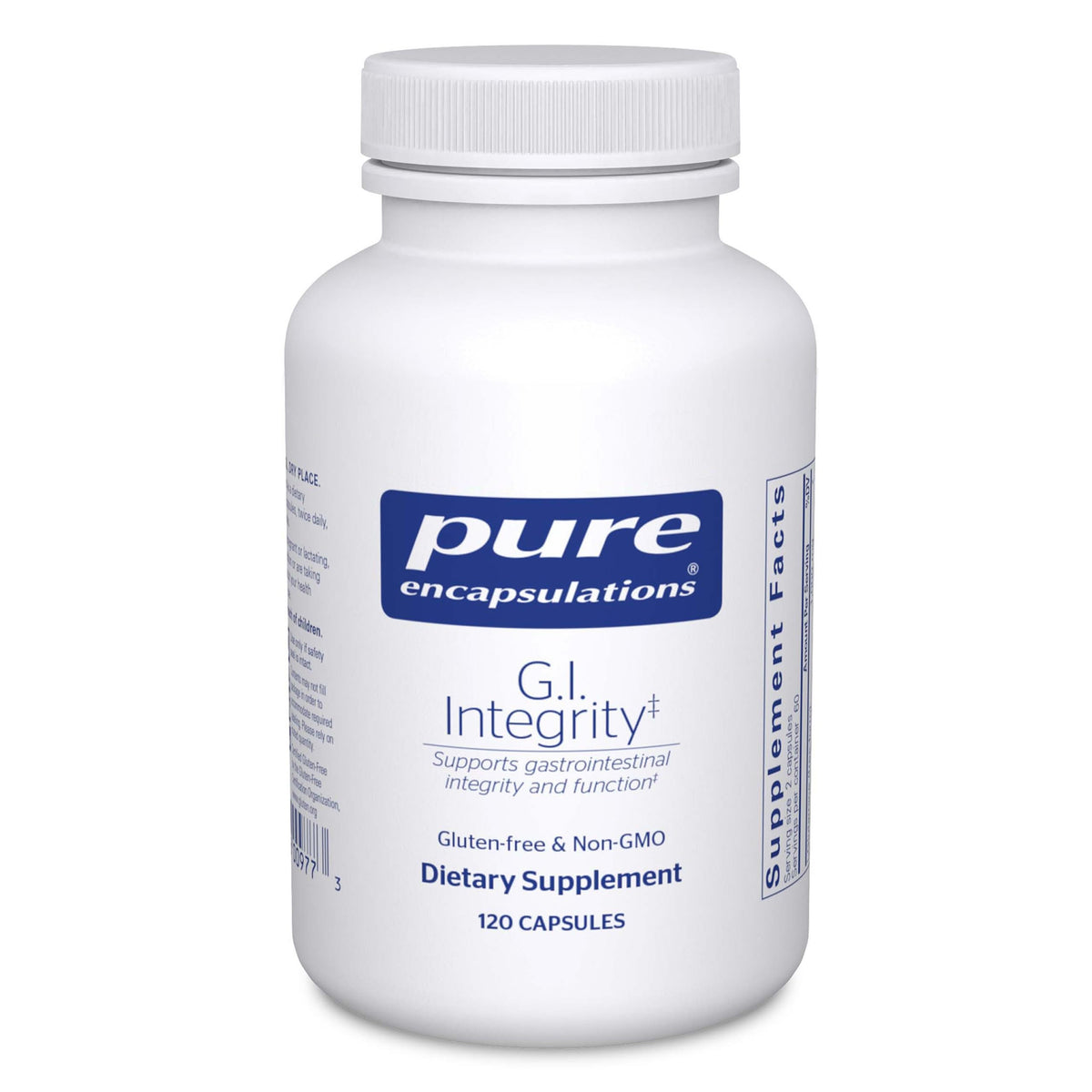 Pure Encapsulations G.I. Integrity bottle label - 120 capsules