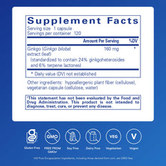 Ginkgo biloba capsules next to bottle