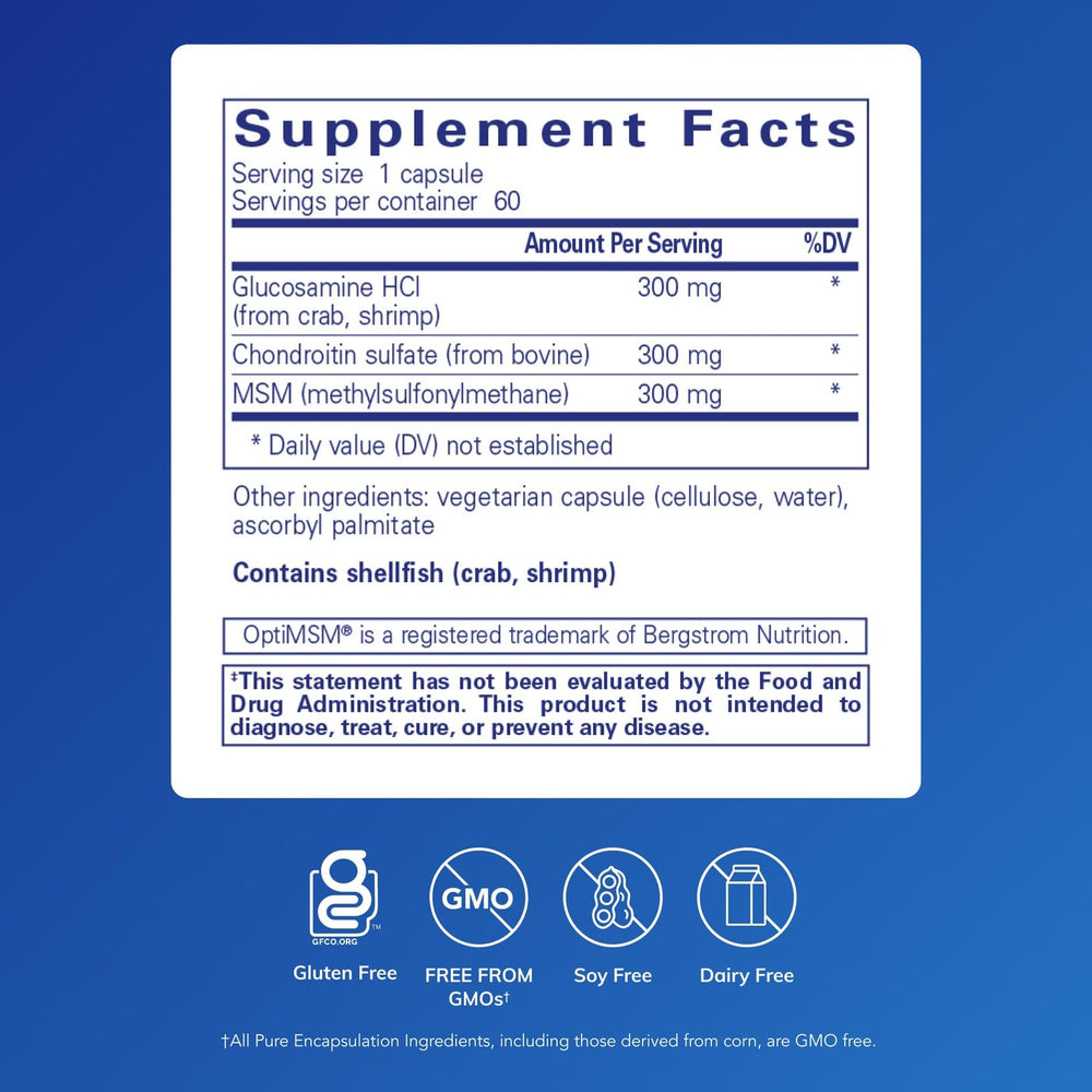 Close-up of glucosamine chondroitin with MSM capsules