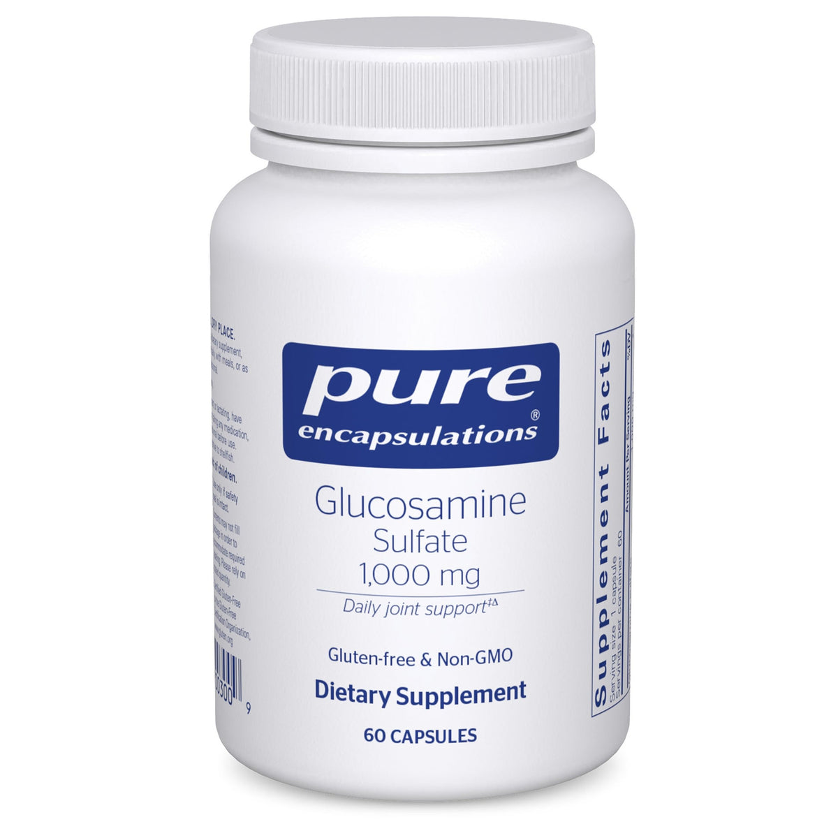 Bottle of Pure Encapsulations Glucosamine Sulfate 1,000 mg capsules