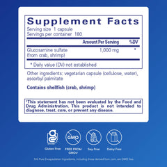 Close-up of Glucosamine Sulfate 1,000 mg capsules