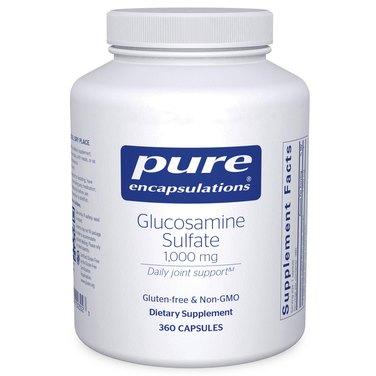 Bottle label: Pure Encapsulations Glucosamine Sulfate 1000 mg