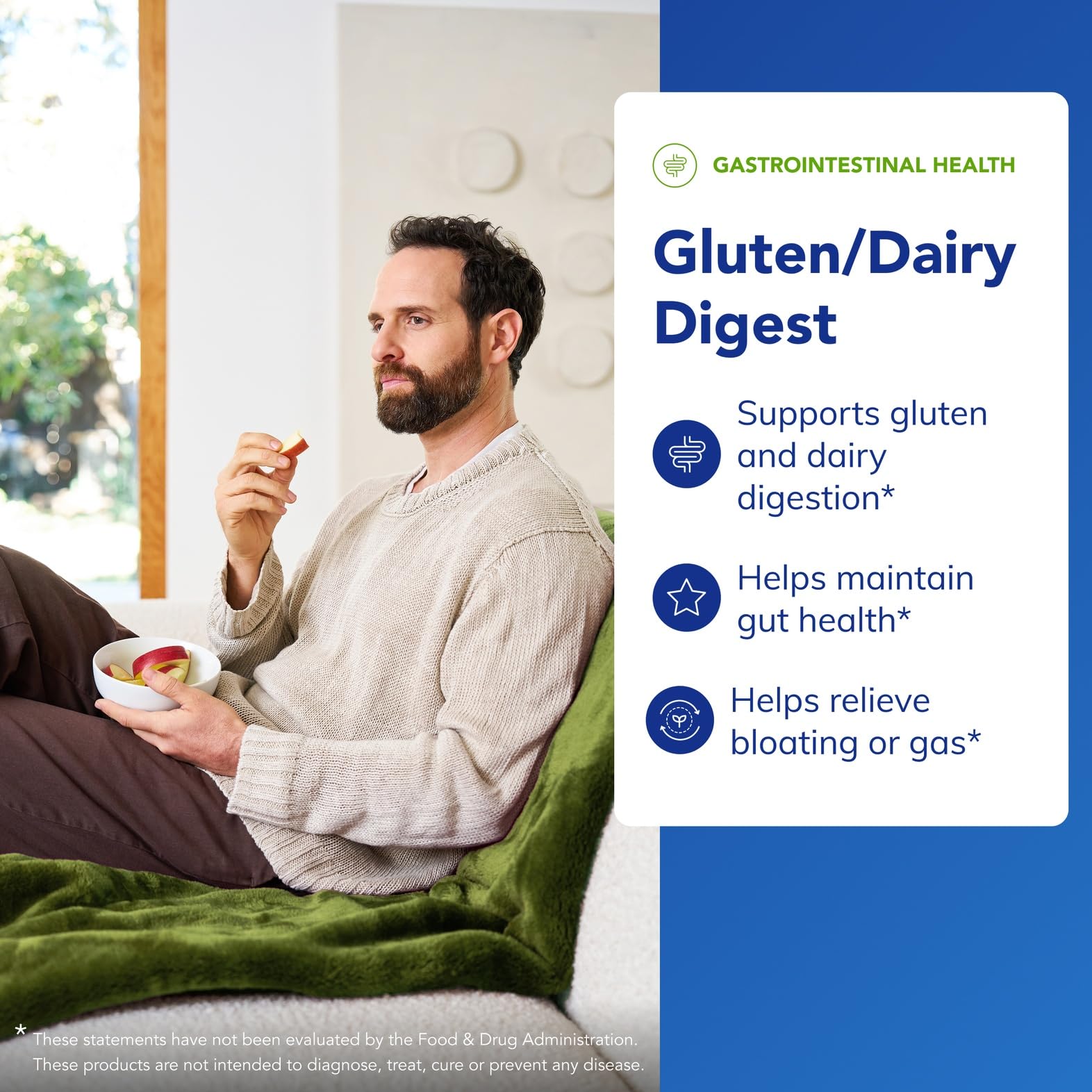 Close-up of Gluten/Dairy Digest capsules and packaging