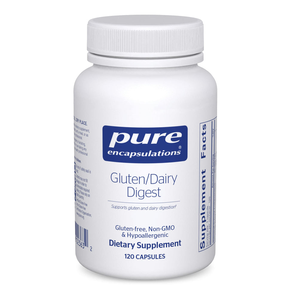 Bottle of Pure Encapsulations Gluten/Dairy Digest supplement