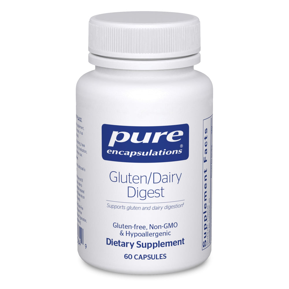 Pure Encapsulations Gluten/Dairy Digest bottle on white background