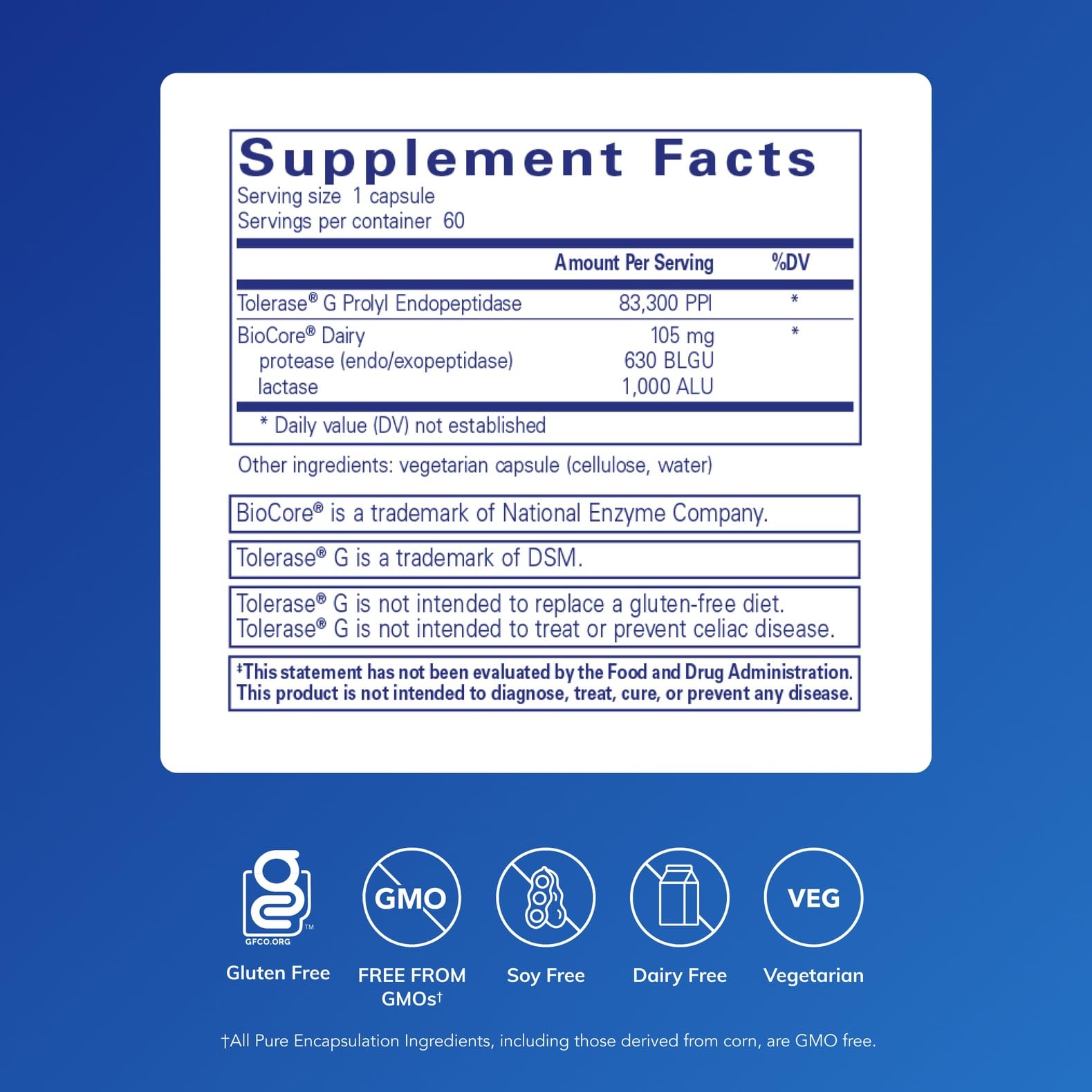 Close-up of Gluten/Dairy Digest capsule