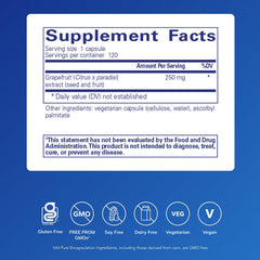 Product packaging for Pure Encapsulations Grapefruit Seed Extract 120 capsules