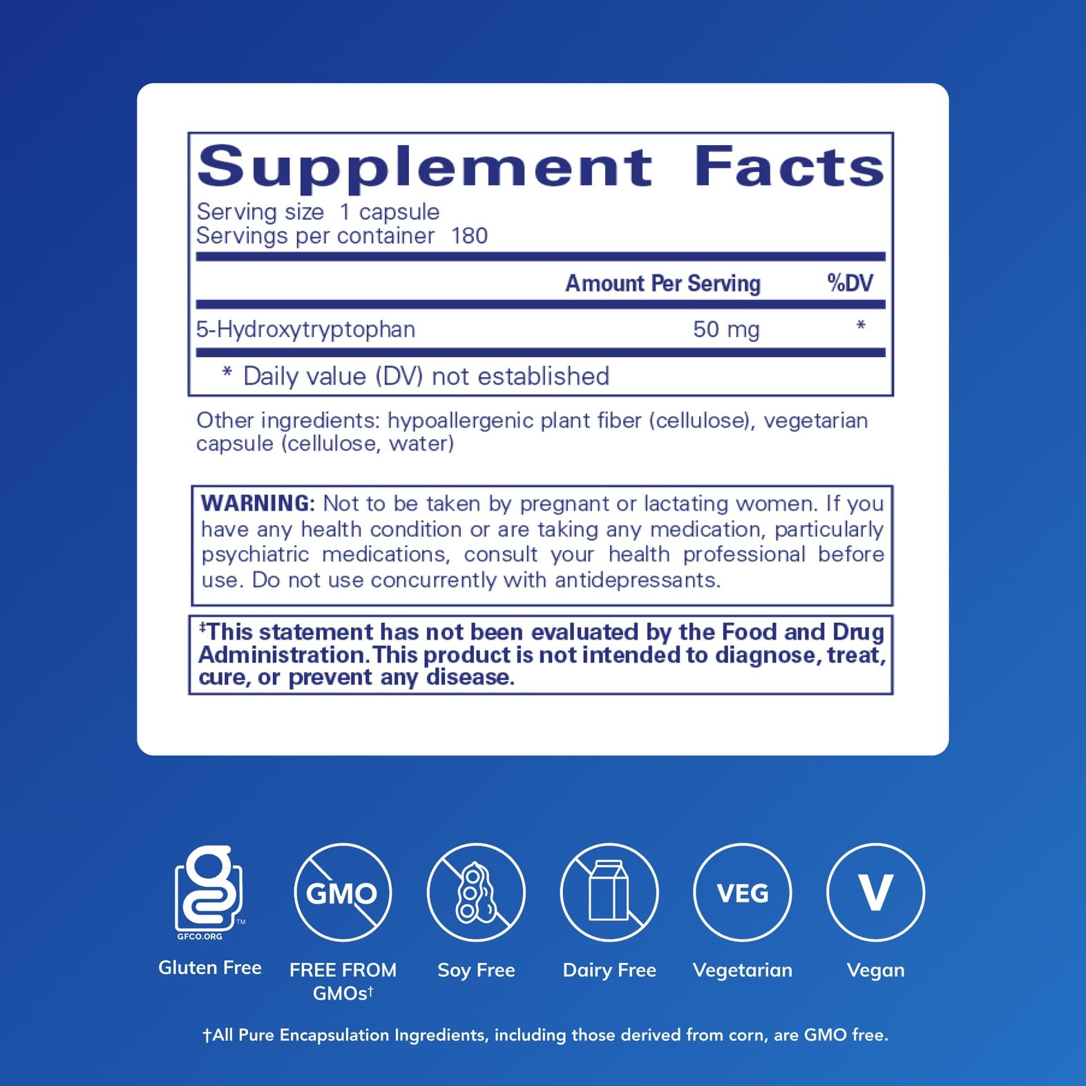 5-HTP 50 mg capsules packaging