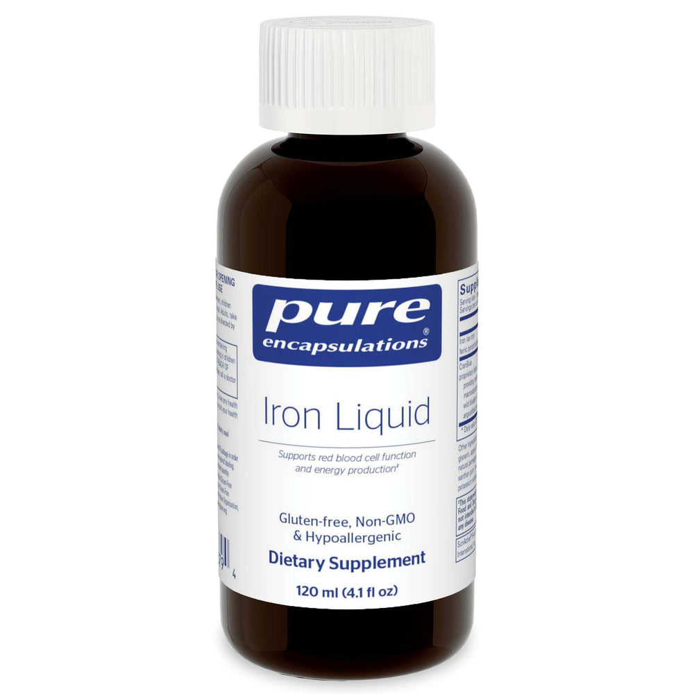 Bottle of Pure Encapsulations Iron Liquid hypoallergenic supplement