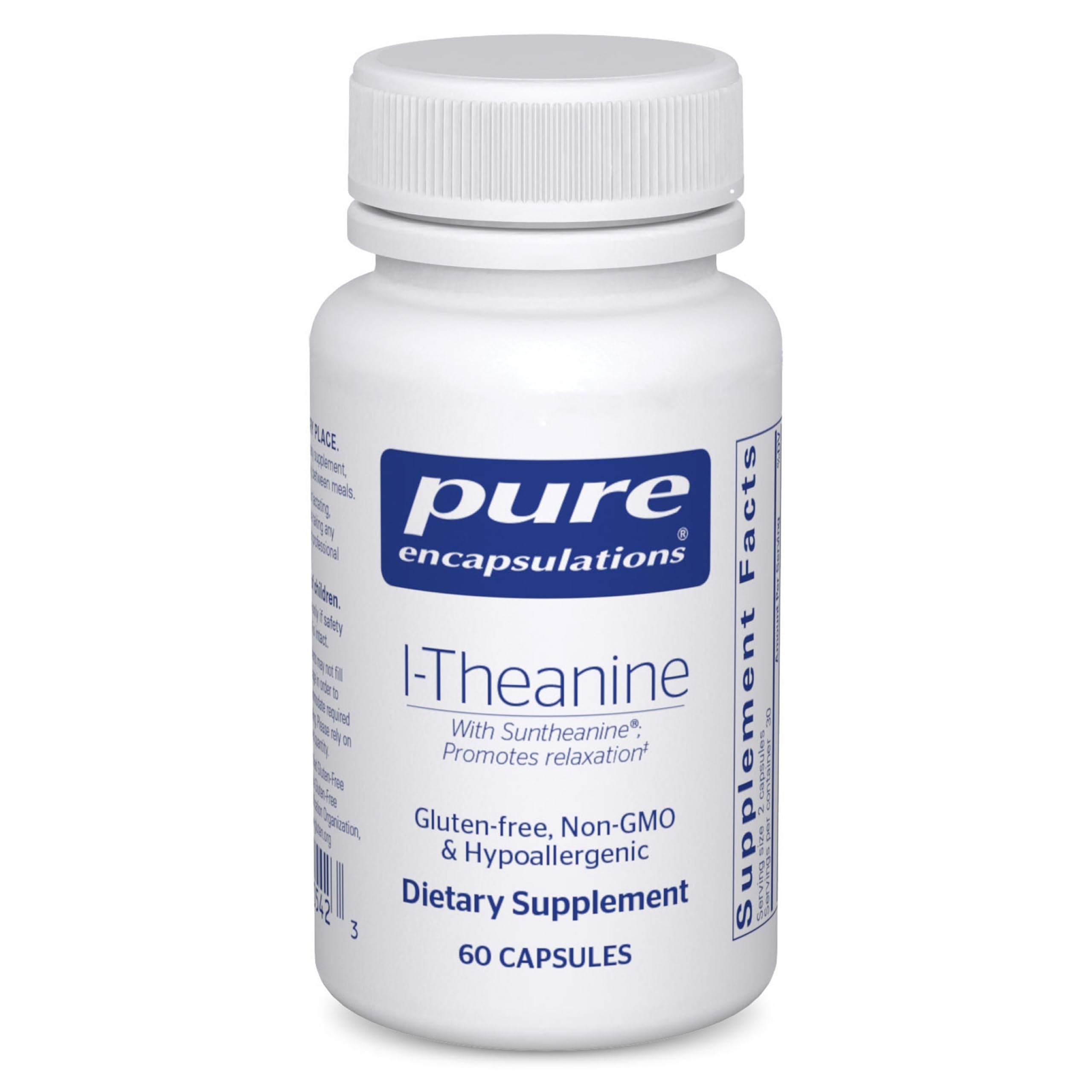 Bottle of Pure Encapsulations L-Theanine 60 capsules