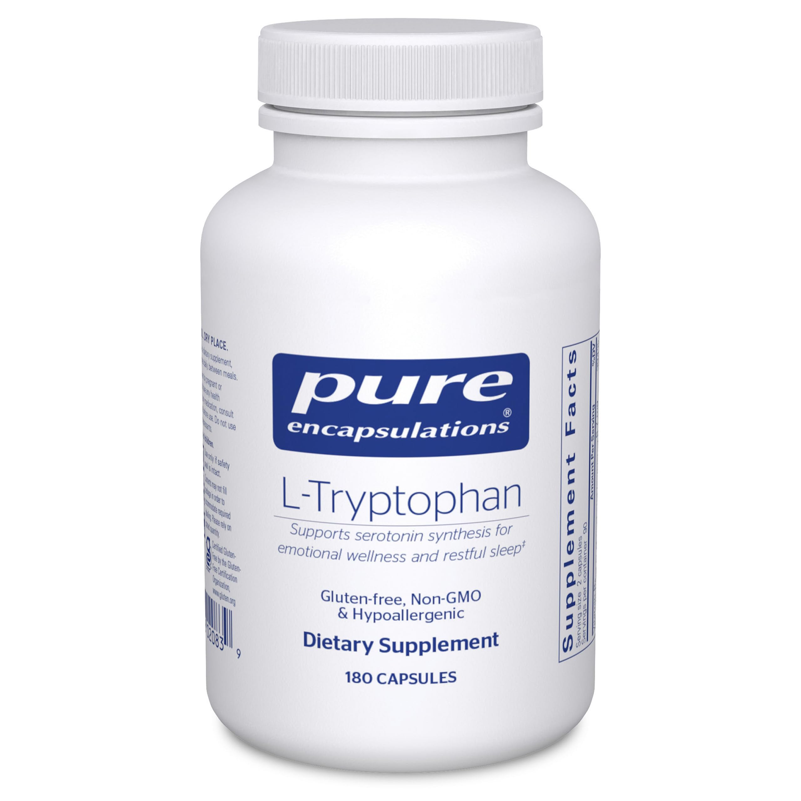 Pure Encapsulations L-Tryptophan bottle - 180 capsules