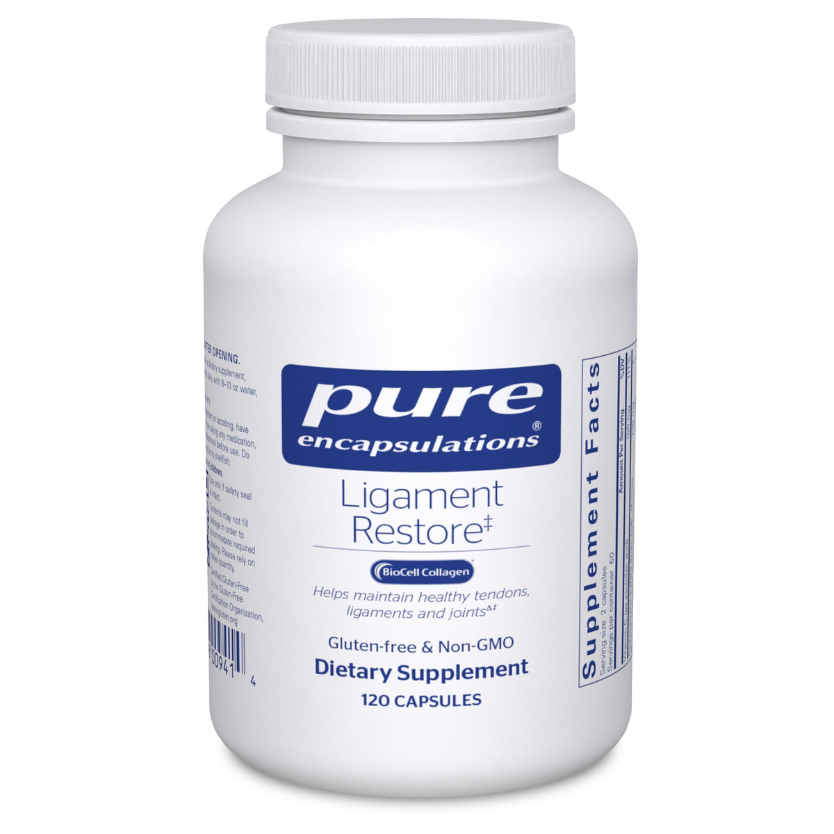 Pure Encapsulations Ligament Restore bottle with label