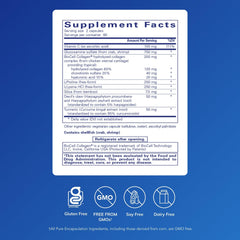 Ligament Restore capsules beside bottle on white