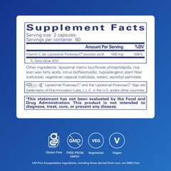 Liposomal Vitamin C capsules inside bottle