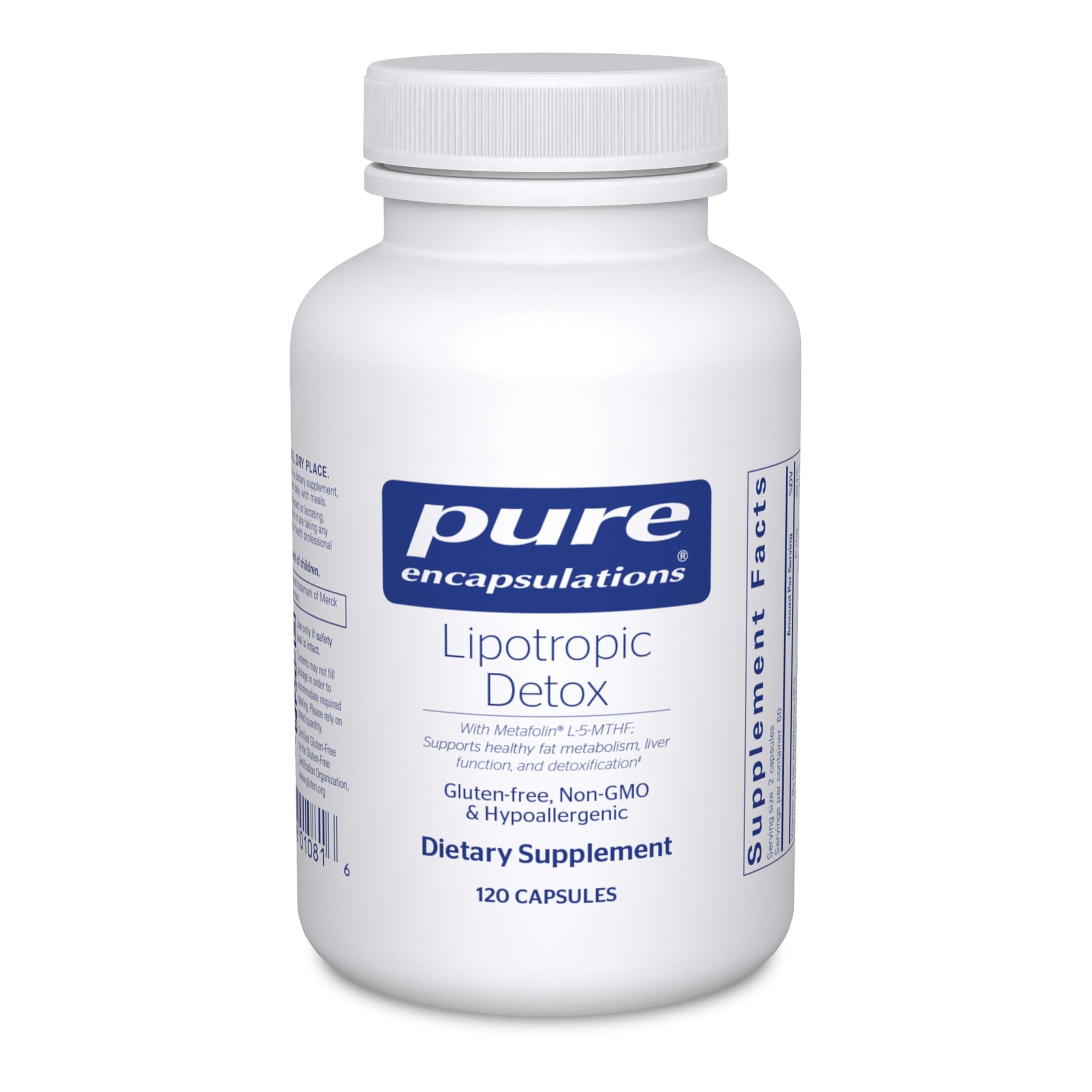 Pure Encapsulations Lipotropic Detox bottle may support hepatic metabolism