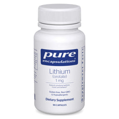 Bottle of Pure Encapsulations Lithium Orotate 1 mg